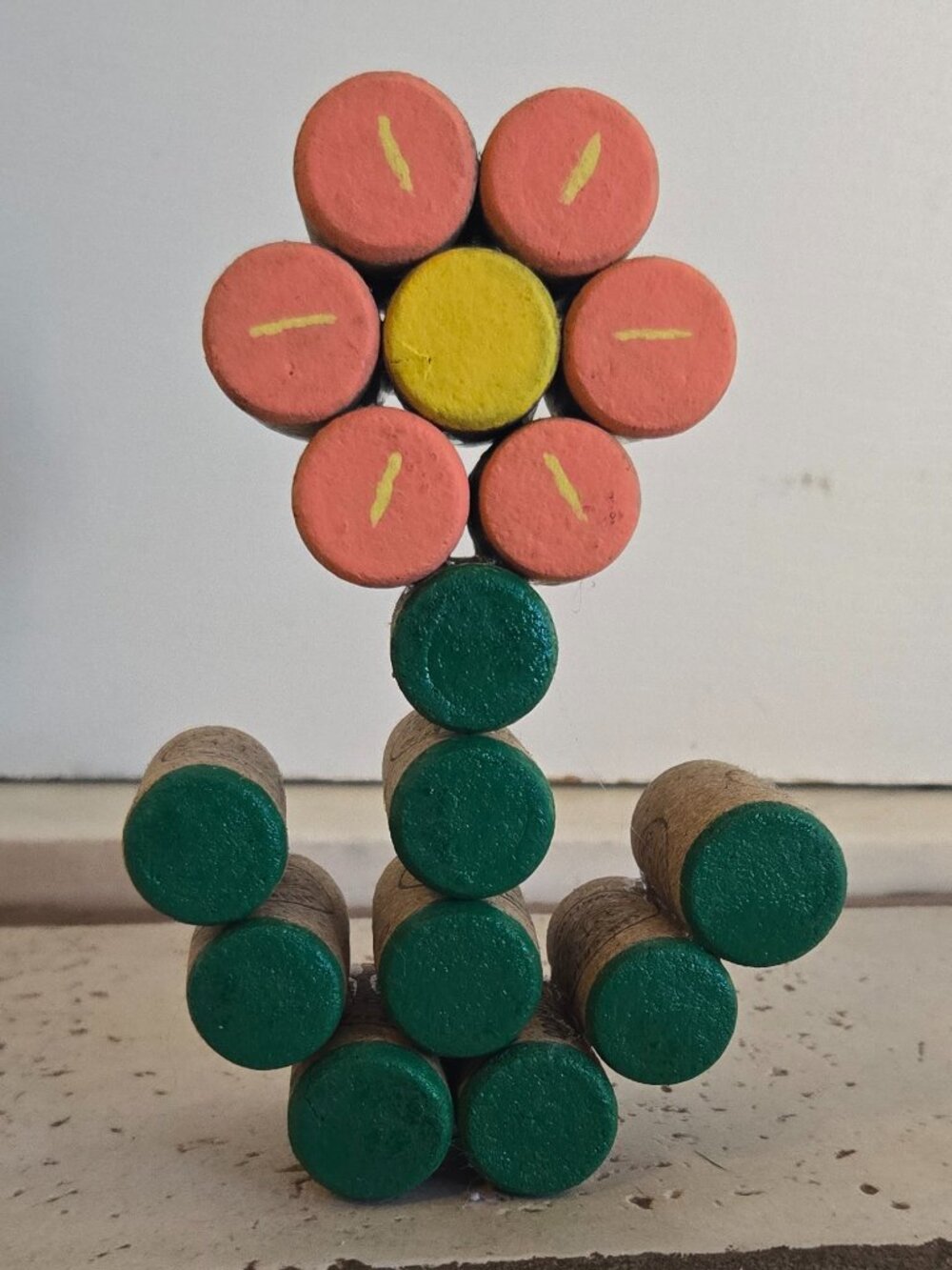Brand New Hand Crafted Flower Decor Created from Wine Corks